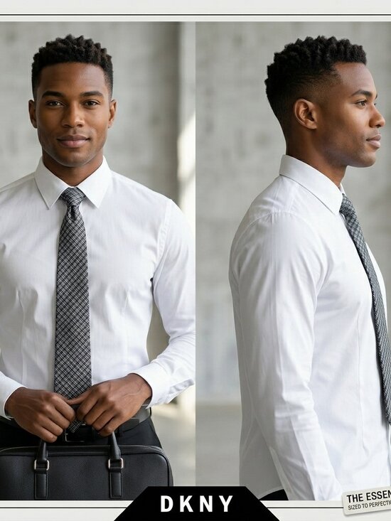 Dkny Other - DKNY Black Grey White 100% Silk Plaid Business Formal Checkered Tie 3x57.5" NEW
